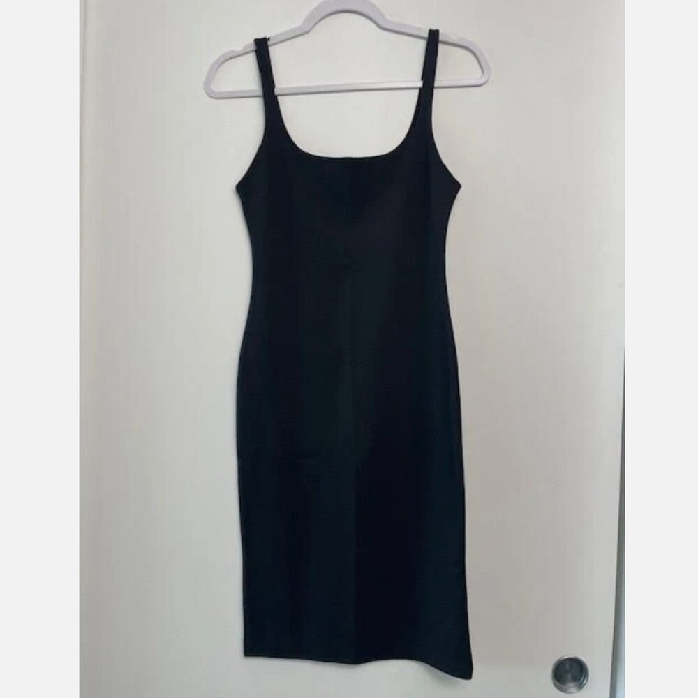 ZARA Women's Bodycon Strappy Jersey Dress Black LBD Medium NWOT